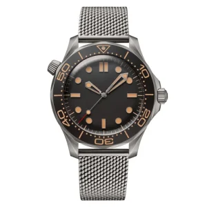 007 Luxury Men’s Mechanical Automatic Watch 42mm Waterproof Stainless Steel Diving Watch with Luminous Function