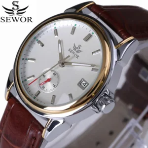 025 Automatic Leather Mens Watch Analog Calendar Fashion Mechanical Watches Men