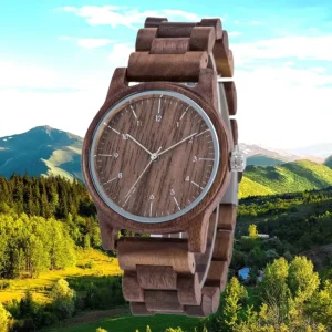 1007 Luxury Sport Fashion Charm Wooden Watch Men’s Analog Quartz Movement