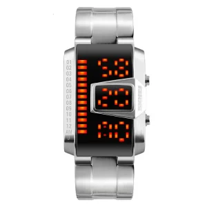 1179 Rectangle Shape Digital LED Watch for Men Color Change Sport Waterproof