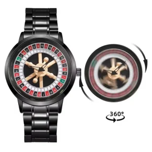 1182 Luxury Stainless Steel Men’s Quartz Watch Waterproof Russian Roulette Game Lucky Wristwatch