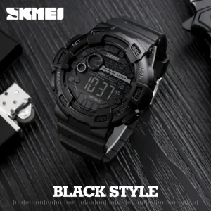1243 Waterproof 50m Chrono Sporty Digital Watch Men’s Gift Set