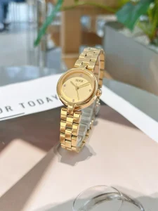 1312 Round Small Gold Watch Women Light Luxury Vintage Quartz Watch