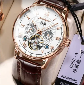 1409 Automatique Mechanical Hollow Watch Luxury Waterproof Calendar Fashion Men Watch