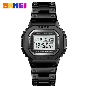 1456 Men’s Popular Fashion Waterproof LED Luxury Wristwatch Stainless Steel Digital Watch