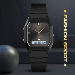 1604 Digital Sport Watch 5BAR Water Resistant 32mm Dial PU Band Week and Date Display Alarm