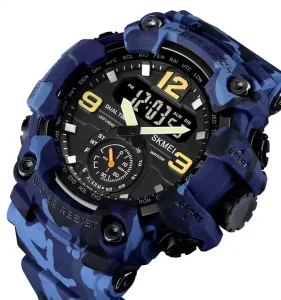 1637 Digital Sport Watch Dual Time Analog Digital 50m Waterproof Wristwatch