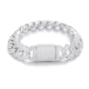 16mm Iced Out Octagonal Cuban Bracelet 18K Gold Plated Brass Copper Zirconia Hip Hop Party Jewelry for Men Women