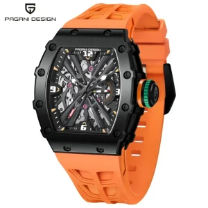 1738 Japan VH65 Sapphire Glass Stainless Steel 50M Waterproof 42MM Men’s Skeleton Quartz Watch