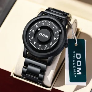1769 Stainless Steel Watch for Men Fashion Sport Waterproof Magnetic Beads Quartz Watches Mens Black Bracelet Relojes Hombre