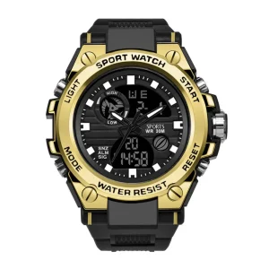 1807B Foreign Trade Men Digital Watch Alloy Case Electronic Watches Luminous Silicone Band Sport Multi Functional