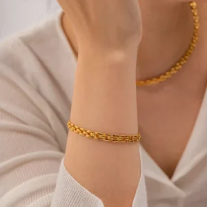 18K Stainless Steel Watch Strap Bracelet Stylish Religious Jewelry Adjustable Bangles for Gift