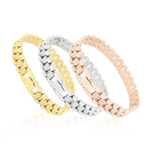 18k Gold Stainless Steel Link Chain Jewelry Bracelet for Men and Women