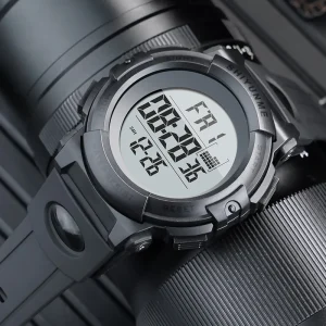 1909B Classic Digital Watches Sport Style Silicone TPU Belt 5 ATM Waterproof Wrist Watches for Men