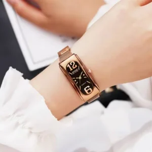 1pc Fashion Casual Square Dial Quartz Watch for Women Digital Number Scale N2604111