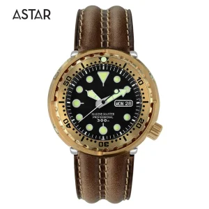 1pcs Custom logo Luxury 30atm Cusn8 Bronze Diving Diver Japan Nh36 Mechanical Automatic Watch case Man with Bronze Buckles