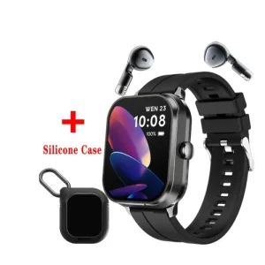 2.01 Inch Wireless Headphone Sports Smartwatch Heart Rate Health Monitoring 2 In 1 Smart Watch with Earbuds IP67 Alloy Unisex IPS