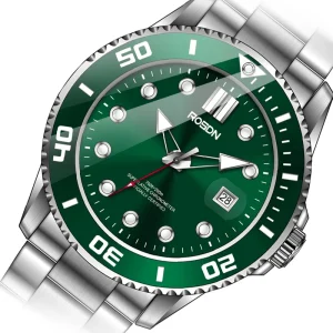 200M Diving Mechanical Watch With Luminous Hands Stainless Steel Strap Calendar