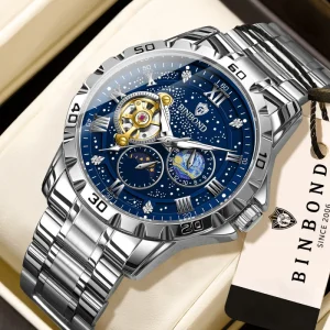 2026 Men’s Automatic Mechanical Watch Stainless Steel Luminous Waterproof Casual Fashion Wristwatch