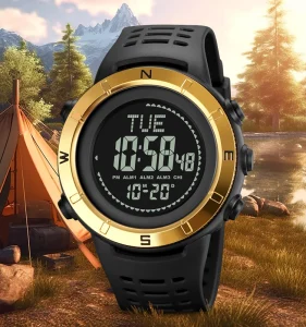 2096 Compass and World Time Fashion Digital Watch for Men
