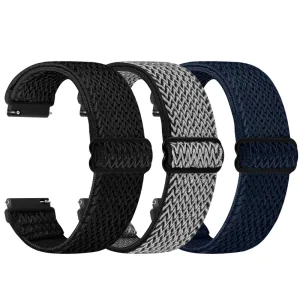 20mm 22mm Elastic Nylon Band for Huawei GT3 & Samsung Watch 6/5/4 Adjustable Unisex Strap with Quick Release Pins