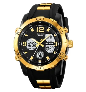 2102 Wrist Watch Analog Digital Quartz Stainless Steel Back 3ATM Water Resistant