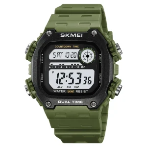 2126 Luxury Business Analog-Digital Watch with Waterproof Rectangle Plastic Case 5BAR Fashionable Design for Men