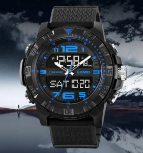 2162 Sport Analogue Digital Wrist Watch Dual Time Men’s Leisure 50m Waterproof WR50M