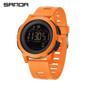 2189 Men’s Digital Sports Watch, Shock Resistant, Chronograph, Plastic, Luminous, Countdown Alarm