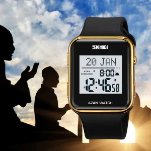 2211 TPU Band Zinc Alloy Case Digital Watch Hijri Calendar LED Display Alarm 3BAR Water Resistant Sport Fashion Unisex