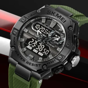 2221 Sport Watch Digital Movement Water Resistant 5BAR TPU Band LED Display