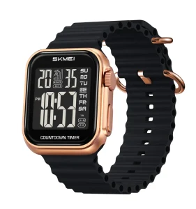 2269 Men’s Waterproof Digital LED Wristwatch Square Case Diver Feature Double Date Week Countdown Alarm
