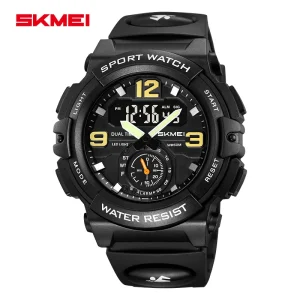 SKMEI 2341 Analog Digital Chronograph Wrist Men Luxury Alloy Case Silicone Strap Customizable Logo Alarm Popular Digital Watch