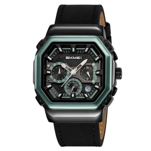 2518 Square Watches for Men Fashion Chronograph Business Leather Silicone Band Luminous Waterproof Casual Wrist Watches