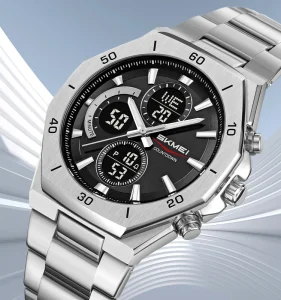 2561 Chronograph Stainless Steel Strap Factory Analog Digital Watch for Men Classic Business Style