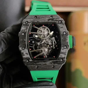 27 02 Skeleton Tourbillon Mechanical Watch NTPT Carbon Fiber Tonneau Case Men’s Sports Watch