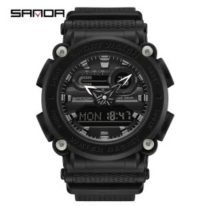 3139 Sports LED Digital Shock Watch 50M Waterproof Multiple Time Zone Electronic Wristwatch