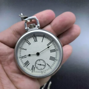 316L Stainless Steel Man Silver Custom Sterling Modern Style Mechanical Pocket Watch with Chain