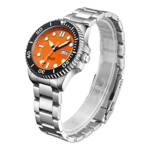 316L Stainless Steel Men’s Wristwatch Skeleton Mechanical Movement Diving Watch U2994