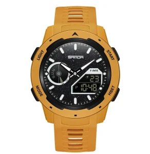 3170 Men’s Watch Dual Movement Dual Display Multi Functional Stainless Steel Countdown
