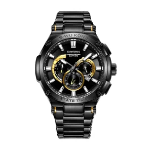 3299 Men Quartz Watch Chronograph Wristwatch Sports Luminous Stainless Steel Waterproof Clock