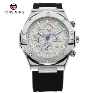 352G Fashion Business Men’s Automatic Mechanical Watch Silicone Strap Waterproof Classic Casual Male Clock Gift
