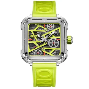 3831 Fashion Mechanical Watch Silicone Band Stylish Casual Wrist Watch