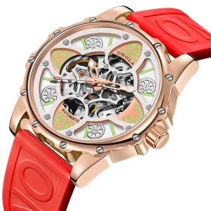 3833 Flower Unique Round Business Casual Automatic Waterproof Mechanical Watch for Unisex