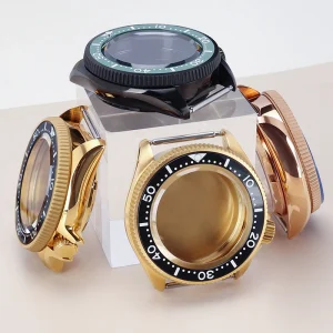 38mm SKX007 Diver Stainless Steel Gold Watch Case 200M Waterproof Sapphire Glass for Seiko NH35 NH34 NH36 38 Movement Watch Part