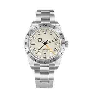 39mm Automatic Mechanical GMT NH34 Stainless Steel Sport Watch, Sapphire, Luminous, Waterproof, Power Reserve, Dive Watch