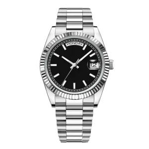 39mm Luxury Men Automatic Mechanical NH36 Day and Date Wrist Crown Custom Logo Waterproof Watch