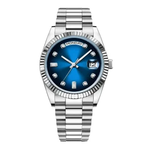 40MM Luxury Men Stainless Steel Diver Customized Logo Miyota Analog Automatic Mechanical Watch with Luminous Calendar
