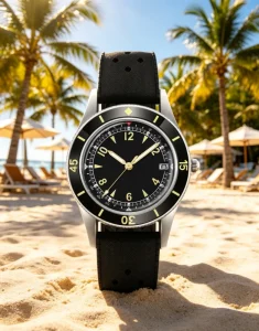 40MM Mechanical Watch High Quality Diver Automatic Fashion Sports Green Luminous Bezel NH35 Rubber Watch
