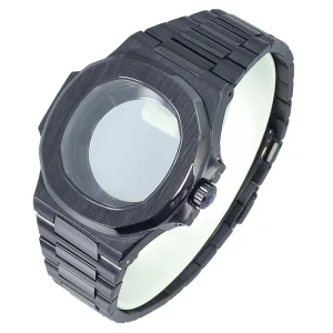 40mm Black Men’s Watch Case 100m Waterproof Sapphire Crystal Glass for Seiko NH35 NH36 NH38 Movement Part